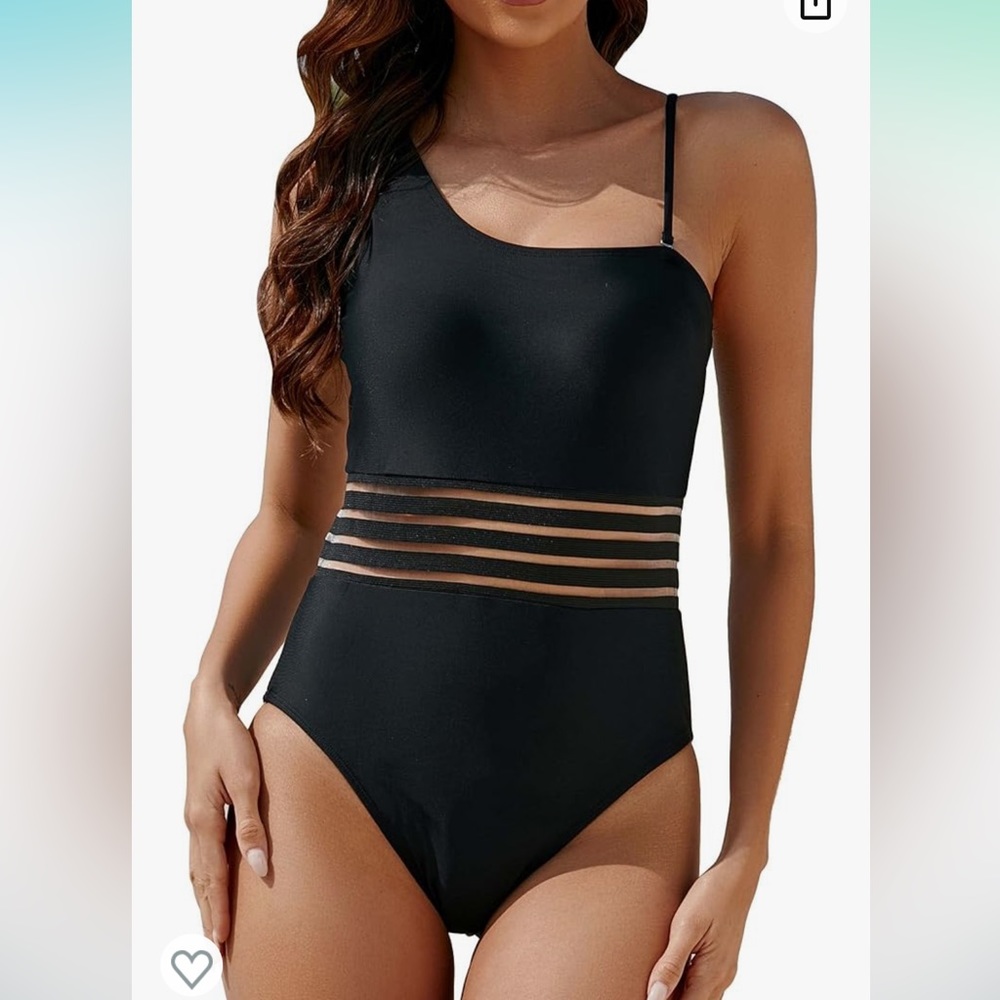 Runtlly Women's Sexy One Piece One Shoulder Bathing Suit